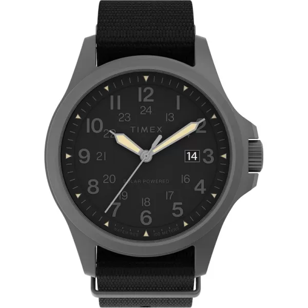 Timex Mens Expedition North Field Post Solar 41mm WatchBlackGunmetal