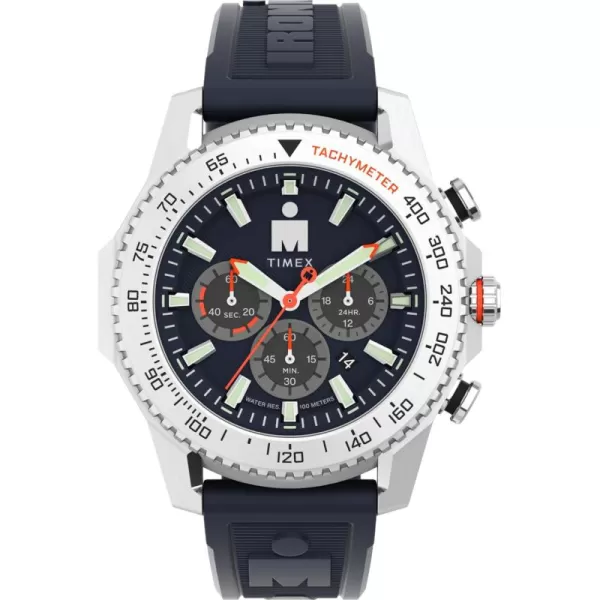 Timex Mens Ironman Adrenaline 48mm Watch  Black Strap Black Dial Black CaseBlueBlueSilverTone