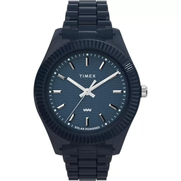 Timex Mens Legacy Ocean 42mm Watch  Black Bracelet Black Dial Black CaseBlueBlueBlue