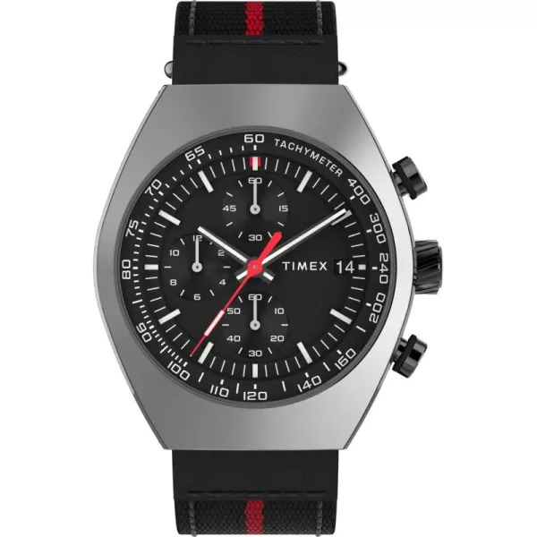 Timex Mens Legacy Tonneau 42mm Watch  Black Strap Black Dial Stainless Steel CaseBlackBlackGunmetal
