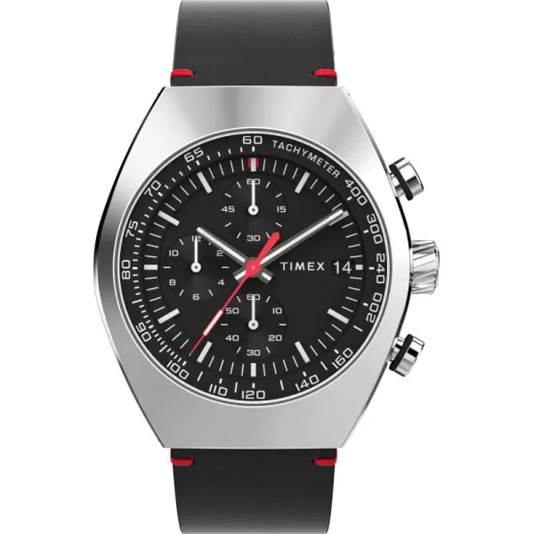 Timex Mens Legacy Tonneau 42mm Watch  Black Strap Black Dial Stainless Steel CaseBlackBlackStainless Steel