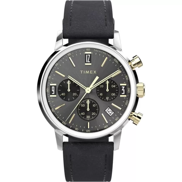 Timex Mens Marlin 40mm Watch  Black Strap Black Dial Stainless Steel Case