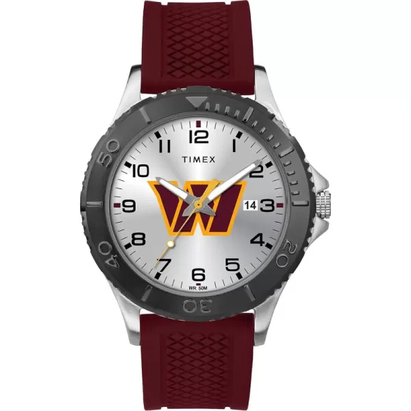 Timex Tribute Mens NFL Gamer 42mm Watch  Washington Commanders with Crimson Silicone Strap