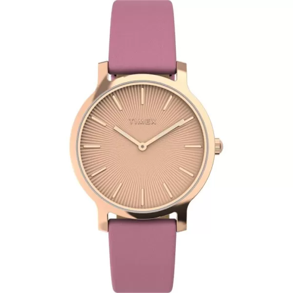 Timex Womens Transcend 34mm WatchPinkRose GoldTone