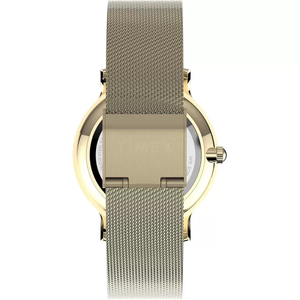 Timex Dress WatchGoldToneBlack Mesh