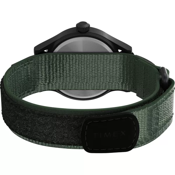 Timex Mens Expedition Scout 40mm Watch  Green Fastwrap Green Dial IP Black Case
