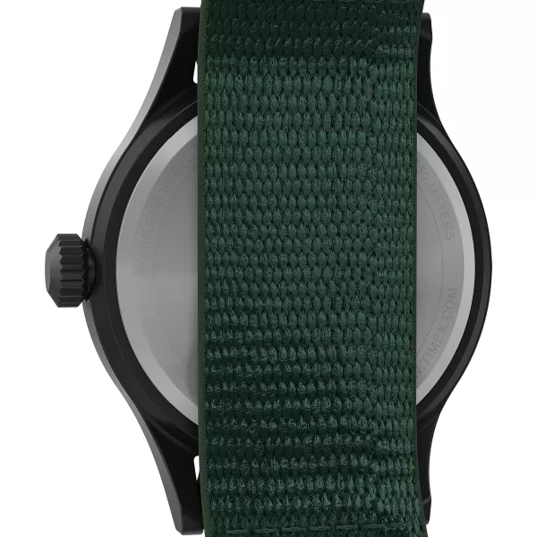 Timex Mens Expedition Scout 40mm Watch  Green Fastwrap Green Dial IP Black Case