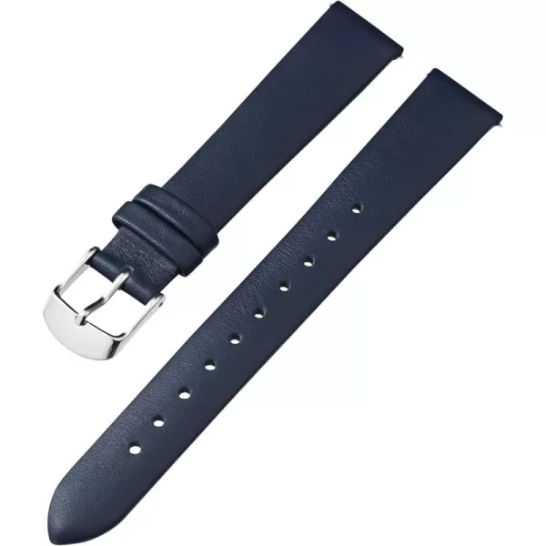 Timex 16mm Genuine Leather Strap  Blue with SilverTone BuckleBlueSilverTone