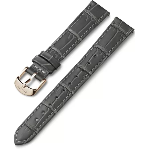Timex 16mm Genuine Leather Strap  Blue with SilverTone BuckleGray CrocoRose GoldTone
