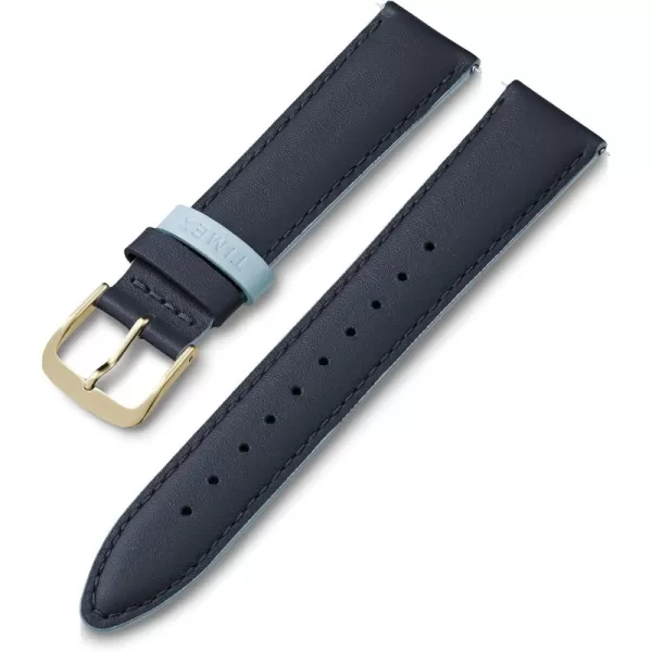 Timex 20mm Genuine Leather Strap  Gray with Rose GoldTone BuckleDark BlueGoldTone