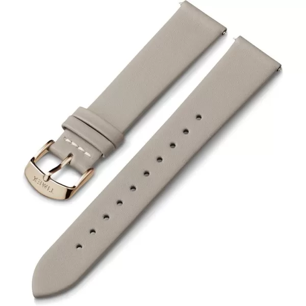 Timex 20mm Genuine Leather Strap  Gray with Rose GoldTone BuckleGrayRose GoldTone