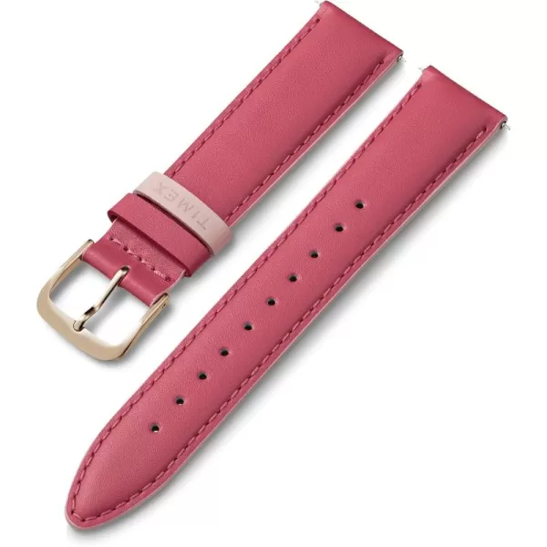 Timex 20mm Genuine Leather Strap  Gray with Rose GoldTone BucklePinkRose GoldTone