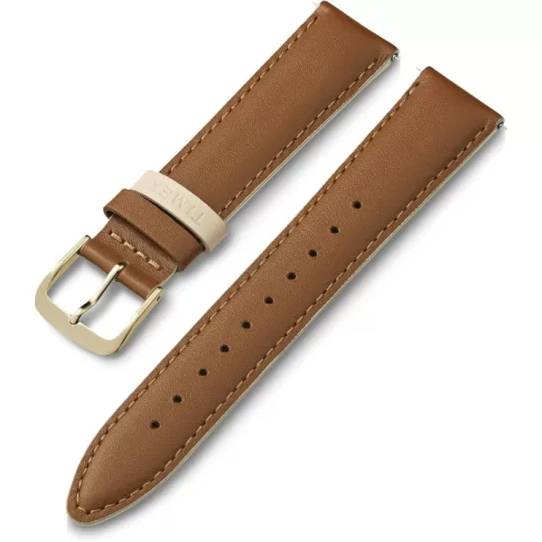 Timex 20mm Genuine Leather Strap  Gray with Rose GoldTone BuckleTanGoldTone