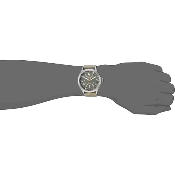 Timex Mens Expedition Scout 40mm Watch  Gray Case Green Dial with Green Fabric Strap