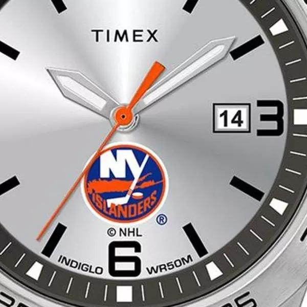 Mens Citation 42mm Quartz Watch with Stainless Steel StrapNew York Islanders