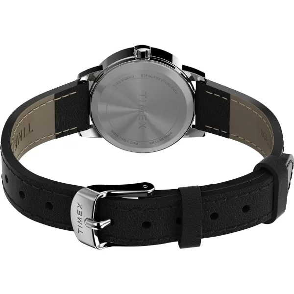 Timex Womens Easy Reader WatchBlackSilverToneWhite25mm
