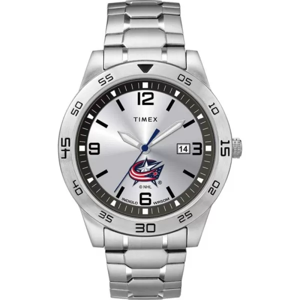Mens Citation 42mm Quartz Watch with Stainless Steel StrapColumbus Blue Jackets