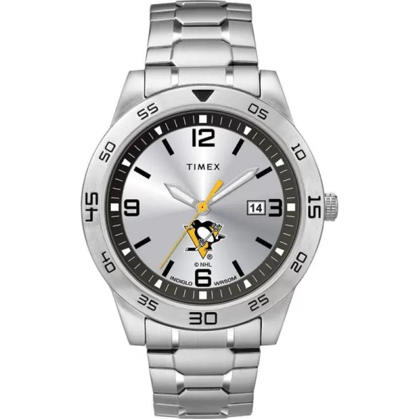 Mens Citation 42mm Quartz Watch with Stainless Steel StrapPittsburgh Penguins