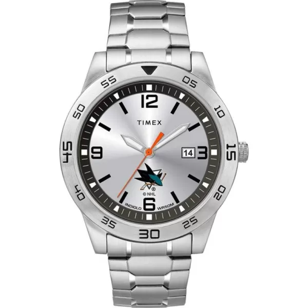 Mens Citation 42mm Quartz Watch with Stainless Steel StrapSan Jose Sharks