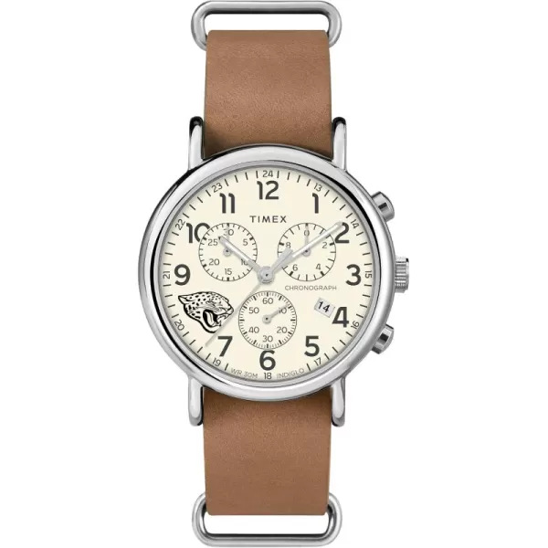 Mens NFL Weekender Chrono 40mm Quartz Leather StrapJacksonville Jaguars