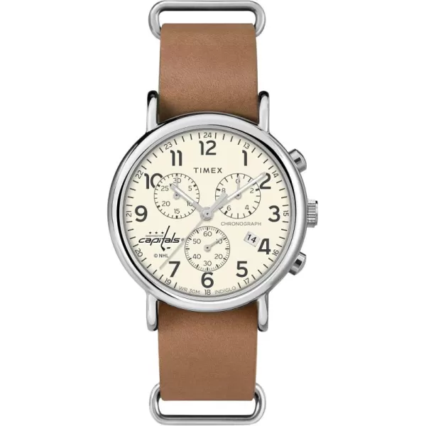 Mens NHL Weekender Chrono 40mm Quartz Leather StrapWashington Capitals
