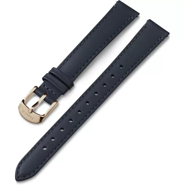Timex 14mm Genuine Leather Strap  Gray with Rose GoldTone BuckleBlueRose GoldTone