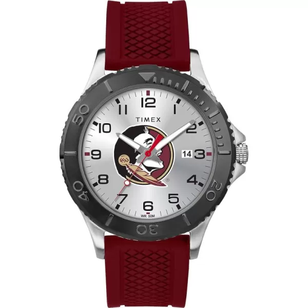 Timex Tribute Mens Collegiate Gamer 42mm Watch  Florida State Seminoles with Crimson Silicone Strap
