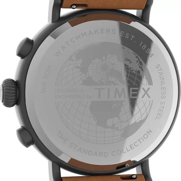 Timex Dress Watch and Timex Mens Standard Chronograph 41mm WatchTanGrayParchment