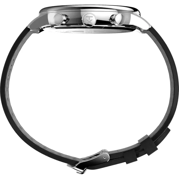 Timex Mens Chicago DayDate 45mm WatchBlackBlackSilverToneChrono