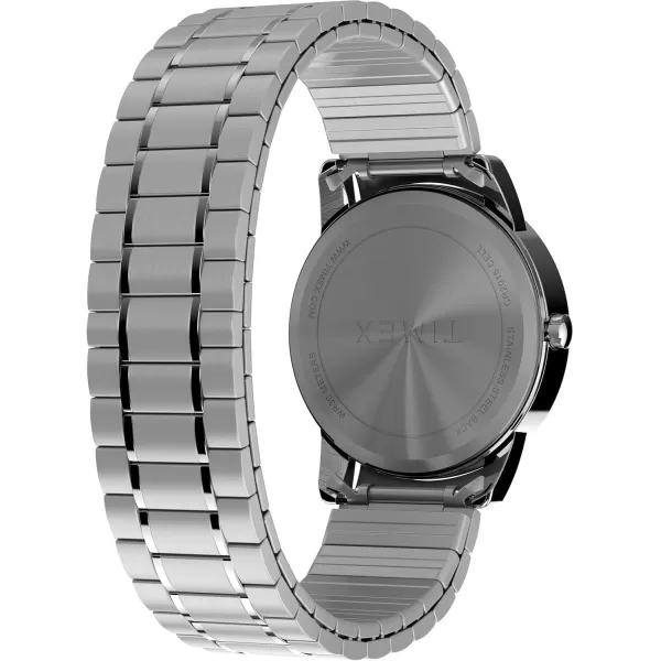 Timex Mens Easy Reader WatchSilverToneSilverToneWhite35mm