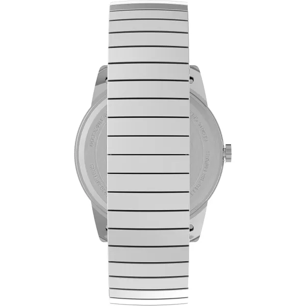 Timex Mens Easy Reader WatchSilverToneSilverToneWhiteB38mm