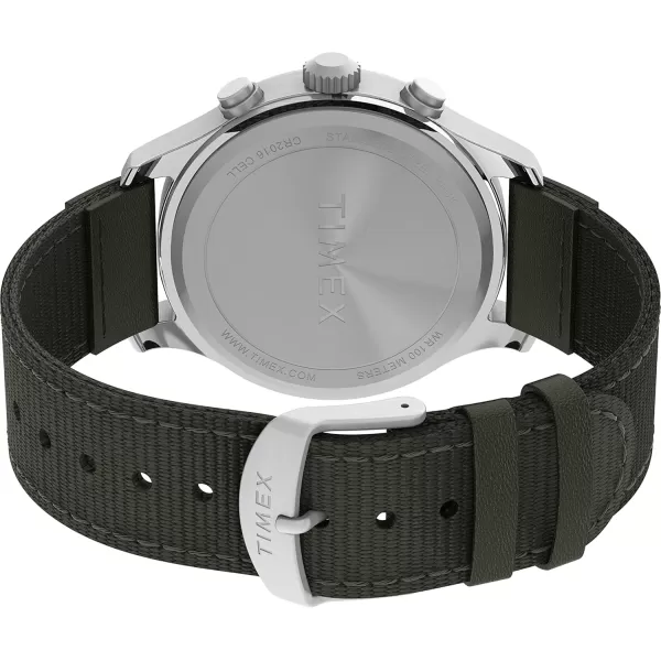 Timex Mens Expedition Field 43mm Watch  Brown Strap Black Dial Gunmetal CaseGreenBlackSilverTone