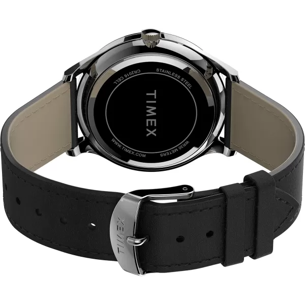 Timex Mens Modern Easy Reader 40mm WatchBlackSilverToneWhite
