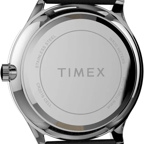 Timex Mens Modern Easy Reader 40mm WatchBlackSilverToneWhite