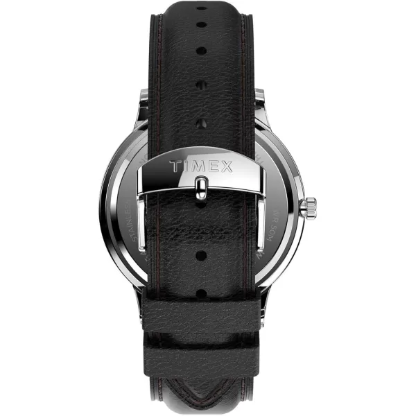 Timex Mens Waterbury Classic 40mm WatchBlackWhiteStainless Steel