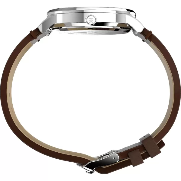 Timex Mens Waterbury Traditional 40mm WatchBrownBlueStainless Steel