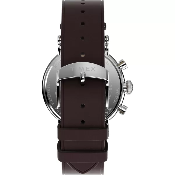 Timex Mens Waterbury Traditional 40mm WatchBrownSilverToneSilverToneChrono