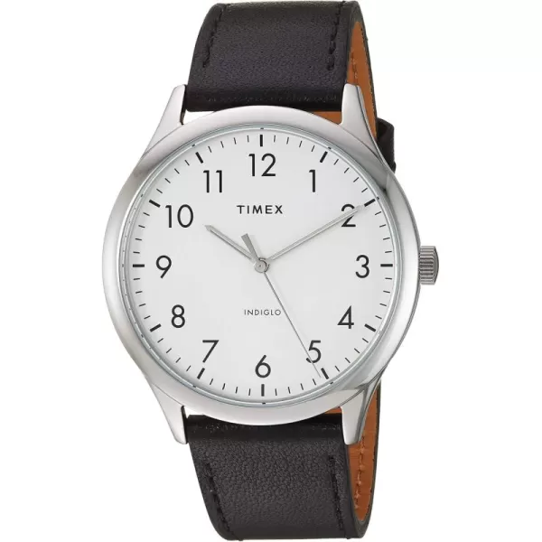 Timex Mens Modern Easy Reader 40mm WatchBlackSilverToneWhite