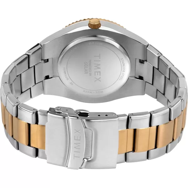Timex Mens Solar Premium Dress 43mm Watchtwo toneblue
