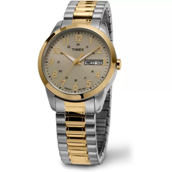 Timex Mens South Street Sport 36mm Watch Box SetTwoToneChampagne