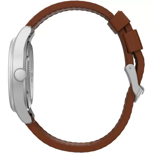 Timex 38 mm Expedition North Field Post Mechanical EcoFriendly Leather Strap WatchBrownBlue