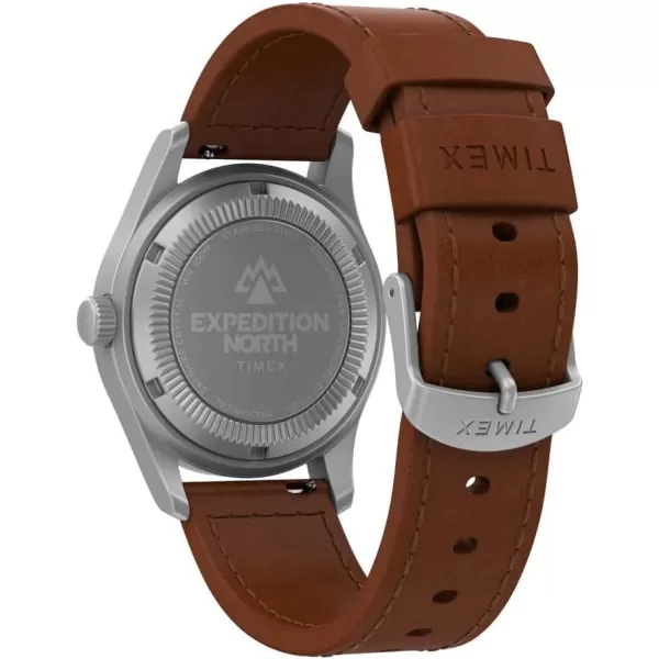 Timex 38 mm Expedition North Field Post Mechanical EcoFriendly Leather Strap WatchBrownBlue