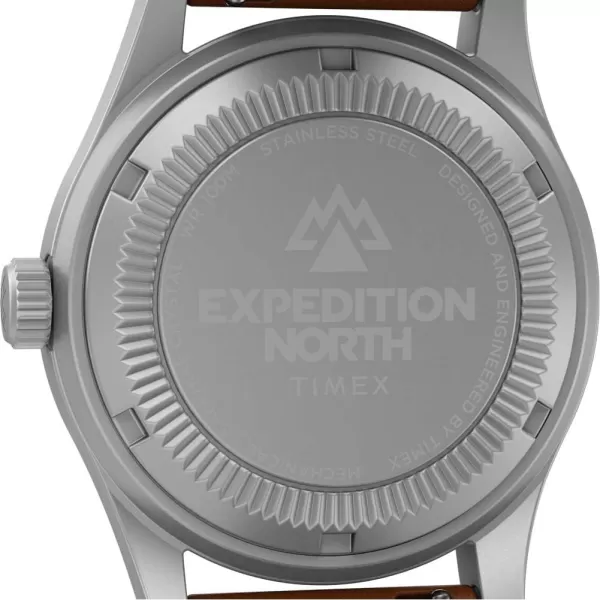 Timex 38 mm Expedition North Field Post Mechanical EcoFriendly Leather Strap WatchBrownBlue
