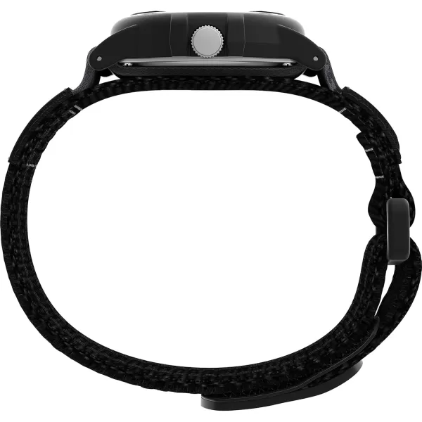 Timex Mens Expedition Camper NylonLeather Strap WatchBlackWhiteBlackPeanuts