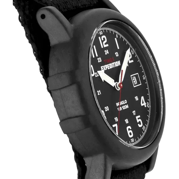 Timex Mens Expedition Camper NylonLeather Strap WatchCamper Black