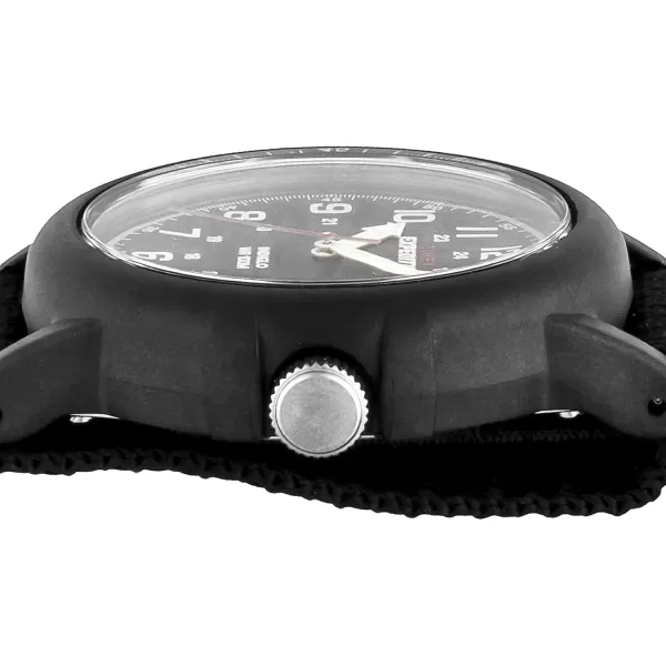 Timex Mens Expedition Camper NylonLeather Strap WatchCamper Black