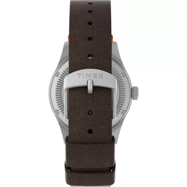 Timex Mens Expedition North Field Solar 36mm Watch  Brown Strap Black Dial Stainless Steel Case