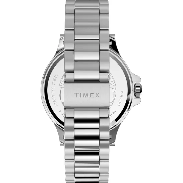 Timex Mens Harborside Multifunction 43mm WatchSilverBlue