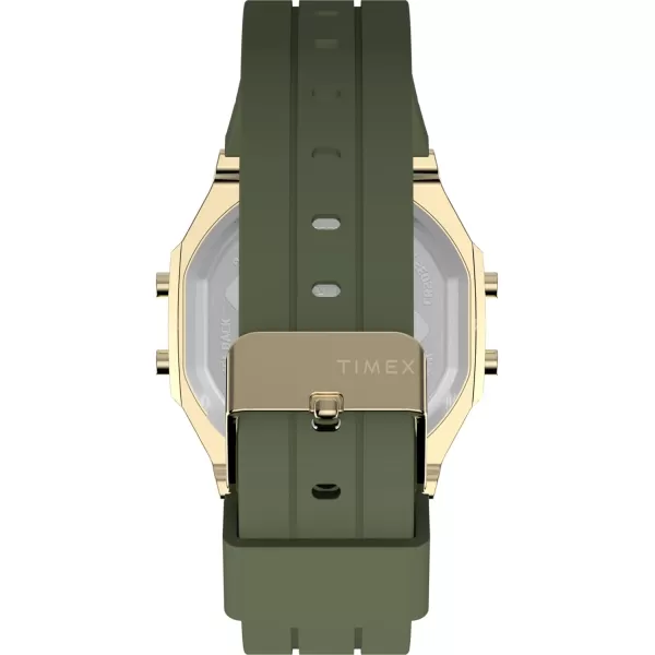 Timex Unisex Activity Tracker 40mm Watch  Black Strap Digital Dial GoldTone Case