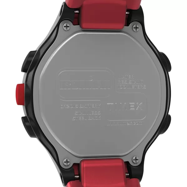 Timex Unisex Ironman T200 42mm Watch  Red Strap Digital Dial Black Case